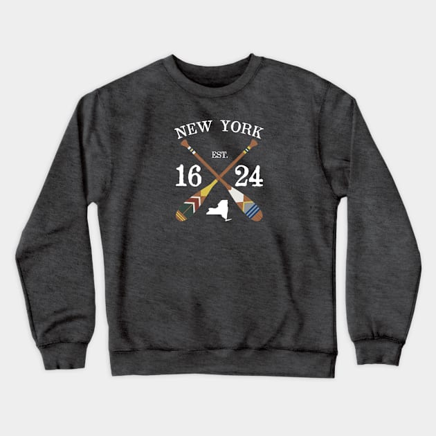 Paddle New York, NY Lake Life Painted Oars Crewneck Sweatshirt by GreatLakesLocals